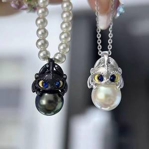 Accesorios de Perlas DIY, Colgante de Plata S925 con Cuentas Redondas de 10-12 mm, 31323, Base Vacía para Colgante de Collar sin Dientes - Product Image 2