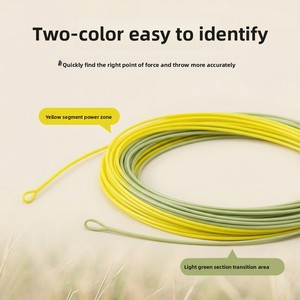 Lenza da Pesca a Mosca Galleggiante Weight Forward, Nucleo Intrecciato Rivestito in PVC Bicolore, 100ft con Anelli Saldati per Trota e Salmone - Product Image 4