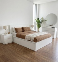 Prix d'usine Yifan – Ensemble de chambre à coucher en bois blanc pour hôtel, appartement, centre commercial – Armoire, commode, table de chevet – Style moderne en MDF personnalisable