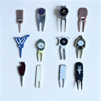 Fourche à divot de golf personnalisée avec logo et clip, en alliage de zinc poli, outil de réparation de green, accessoire de golf avec illustration personnalisée, commande en gros