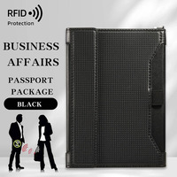 Étui de voyage en cuir PU pour passeport, anti-skimming, multifonctionnel, grande capacité, porte-cartes, protection RFID, étui pour passeport