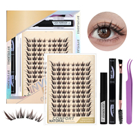 Kit de Cils en Grappes Personnalisable avec Logo DIY, Sans Colle, 8-18mm, Cils Auto-Adhésifs en Grappes 12mm 20mm pour Extensions de Cils