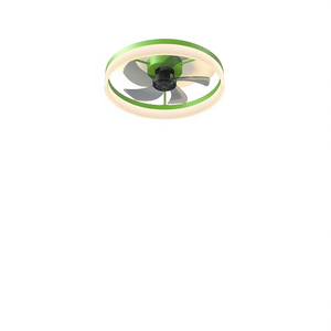 Ventilador de Techo LED con Luz Regulable, Moderno, Verde, Empotrado, 3 Aspas, Motor DC, Control Remoto, para Sala de Estar - Product Image 1