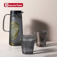 Carafe à eau en verre résistant à la chaleur et au froid avec couvercle, ensemble de carafe à eau en verre avec tasses, pichet d'eau en verre de couleur