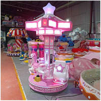 Grand carrousel rétro cinq étoiles à trois personnes équipement d'amusement carré intérieur pour enfants Machine de jeu à pièces
