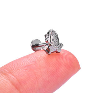 ASTM F136 titanio 16G <span class=keywords><strong>elefante</strong></span> Rana forma <span class=keywords><strong>oreja</strong></span> Stud estilo Punk nariz Stud pendiente Tragus Labret cartílago cuerpo Piercing joyería - Product Image 6