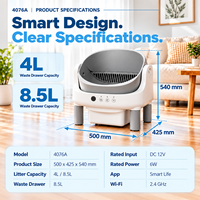 QKEE OEM Bac à litière pour chat automatique intelligent électrique à nettoyage rapide et désodorisant, grande capacité, avec contrôle à distance par application