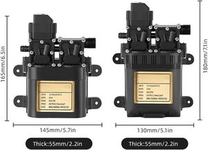12V Brushless Dual Motor Diaphragm <b>Pump</b> 1.1MPA High Switch 8.0LPM 304 Stainless Steel <b>Water</b> 1 Year Warranty 1.5m Diaphragm Press - Product Image 3