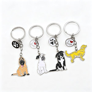 Porte-clés en émail chien chiot de dessin animé, en alliage de zinc, pour clés de voiture, pendentif de sac, cadeau pour les amoureux des animaux, souvenir promotionnel - Product Image 2