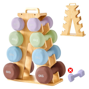 Wooden <b>Dumbbell</b> Rack 4 Layers Storage Organizer For Home Gym Living Room - Product Image 3