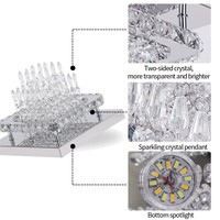 Plafonniers LED modernes en forme de gouttes de pluie, en acier inoxydable, petite lampe en cristal, indice de protection IP20, température de couleur multiple, garantie de 2 ans, pour couloir