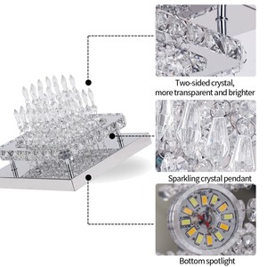 Raindrops Ceiling <b>Lights</b> Stainless Steel Small Crystal Ceiling Lamp for <b>Corridor</b> Hallway Balcony Living Room Bedroom - Product Image 3