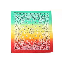 Vente en gros de foulards carrés de haute qualité à impression par transfert thermique, en polyester et coton doux pour la peau, motif floral cachemire, bandana carré