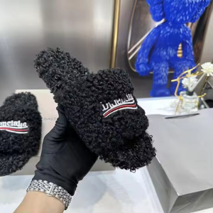 Large Size Designer Brand Plush Furry Slipper <b>Slides</b> Women 2026 Ladies Outdoor Sandals Brands Shoes Fur Slipper <b>Slides</b> for Women - Product Image 6