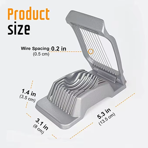 Tranche-œufs en aluminium robuste - Gadget de cuisine antirouille parfait pour trancher les œufs durs, les kiwis, les fraises et les champignons - Product Image 3