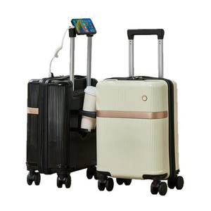 Bagage à main 16 pouces, <span class=keywords><strong>valise</strong></span> rigide en ABS <span class=keywords><strong>avec</strong></span> roulettes pivotantes, serrure TSA, <span class=keywords><strong>chargeur</strong></span> <span class=keywords><strong>USB</strong></span>, porte-gobelet, sac de <span class=keywords><strong>cabine</strong></span> pour les voyages - Product Image 6