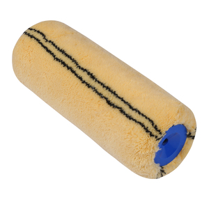 10in Industrial Thermal Bonding Sewn Double Black Stripes Yellow Acrylic Customizable Paint Roller <b>Brush</b> OEM Support Wall - Product Image 3