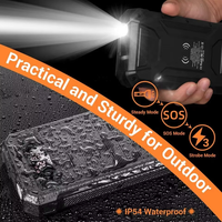 Power Bank Tenaga Surya Tahan Air Terlaris 30000mAh 10W Pengisian Daya Nirkabel Baterai Watt Layar LED Senter