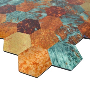 Hexagon Retro Bronze Peel and Stick Aluminum Mosaic <b>Tile</b> <b>Backsplash</b> - Product Image 3
