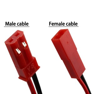 2-pin Konnektör Kablosu Led Erkek-Dişi Fiş 2-pin Kırmızı-Siyah Tek Uçlu Kalaylı Kırmızı Model Uçak Bağlantı Kablosu - Product Image 3