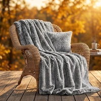Plaids en fourrure de vison doux et luxueux, tricotés, pour la décoration de la maison, certifiés OEKO-TEX, parfaits pour l'hiver
