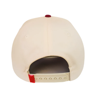 Gorra de golf de 5 paneles de alta calidad con logotipo bordado personalizado, visera curva roja, Snapback estructurado, estilo formal con etiqueta privada