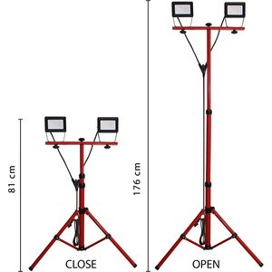 VELAMP 2x20W faretto LED con treppiede e cavo 3m doppia testa 3200 lm IP65 per illuminazione fotografica - Product Image 4