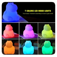 Nouveau avec télécommande 7 couleurs changeantes veilleuse hippopotame Silicone lumières pépinière pour enfants bébé chambre lampe