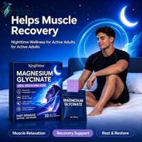 KingFisher Absorption Magnesium Glycinate Oral Strips L-Theanine untuk Tidur Nyenyak dan Pemulihan Otot Suplemen Label Pribadi