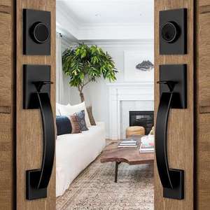 Paquete de 10 Manijas Modernas para <span class=keywords><strong>Puerta</strong></span> con Cerradura y Manija de Privacidad para Puertas Dobles de Dormitorio y Baño - Product Image 5