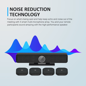 Kamera konferensi Video desain All-in-One bar suara Zoom Digital 4K 6X Plug and Play dengan 4 mikrofon ekstensi nirkabel - Product Image 6