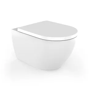 Белый цвет сантехника керамический туалет цельный туалет Настенный Современный Туалет