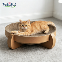 Lit pour chat 2-en-1 en forme de bol, design personnalisé, moderne, écologique, détachable, gain de place, griffoir pour chat en carton recyclé