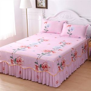 Nova saia de cama antiderrapante peça única capa de cama coreana colchão escovado Aloe Vera algodão colchão protetor. - Product Image 1