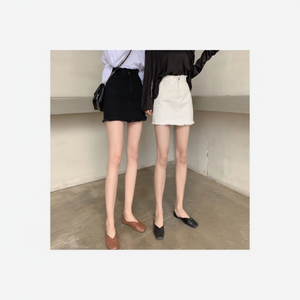 Gonna in Denim Vintage a vita alta da donna con gonna Basic in Denim Vintage - Product Image 1