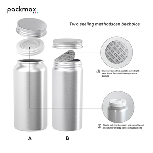 Bouteille en aluminium hermétique à large ouverture de qualité alimentaire pour capsules, vitamines, huile de poisson - Pot à pilules avec couvercle en plastique à vis - Vente en gros - Product Image 2
