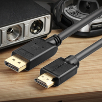 Kabel Konverter Dajiang Male-Male dengan Konduktor Tembaga Berlapis Timah 1080p 60Hz 3m/5m/10m Selubung PVC untuk PC HDTV Desktop Laptop