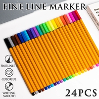 Ensemble de stylos feutres à pointe fine colorés, marqueurs imperméables avec papeterie de bureau et scolaire, cadeau, outils de dessin pour la classe