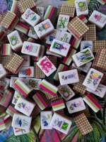 Jeu de tuiles de mahjong MOXIE de haute qualité, 4 couches, gravées or curcuma, tuiles de mahjong de luxe américaines, tuiles de mahjong de Noël
