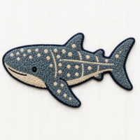 Applique en chenille personnalisée motif animal marin, patch brodé 3D tactile effet serviette, à thermocoller/coudre, pour vêtements, sacs, casquettes, ornements faits main