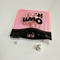 Petit mini sac transparent à fermeture éclair en plastique PVC rose pour bijoux, boucle d'oreille, collier, emballage d'affichage, pochette à zip-lock