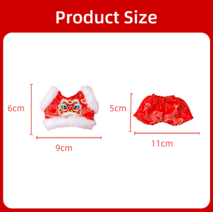 Vêtements <span class=keywords><strong>de</strong></span> poupée du Nouvel An chinois en gros, stock disponible, 13-17 cm, en tissu personnalisable, élément <span class=keywords><strong>de</strong></span> danse du lion du Festival du Printemps - Product Image 4