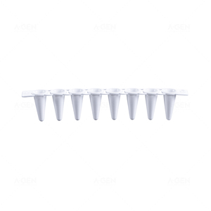 Tube à essai 100uL PCR Tube Bandes Volume 0.1ml Blanc Dnase Rnase Gratuit 8 Bandes PCR tube Clair Non stérile 0.1mL - Product Image 1