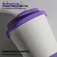 Gobelet en papier jetable tendance pour thé au lait et boissons chaudes, emballage créatif gaufré à emporter, usage commercial, gobelet enduit