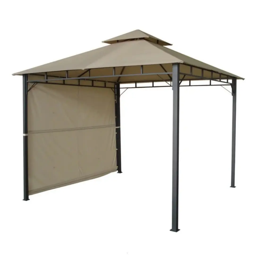 Tente carrée en acier pare-soleil pour patio extérieur Gazebos Tente de jardin Gazebo à double ventilation