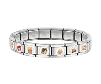 Bracelet modulaire italien tendance DIY, cadeau classique, personnalisable avec photo, bijoux commémoratifs pour couple, montre, bracelet amusant chat et ours