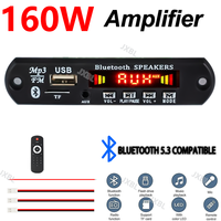 Décodeur MP3/WMA/WAV 5.0 avec amplificateur 160W et écran (2-4 pouces), autoradio FM, enregistrement sur carte USB/TF et lecteur de musique 8-24V