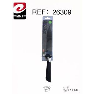 Couteau MNJ à lame dentelée avec manche noir pour usage en cuisine, 1 pièce - Product Image 3