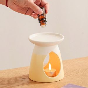 Aromatherapy Scented Diffuser Frosted Ceramic Essential Oil Burner Tea Light <b>Wax</b> <b>Melt</b> Warmer Tealight Candle Holder - Product Image 3
