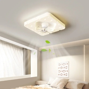 Plafonnier de salon de luxe léger à spectre complet avec ventilateur intégré, style nordique, pour chambre à coucher tendance - Product Image 2